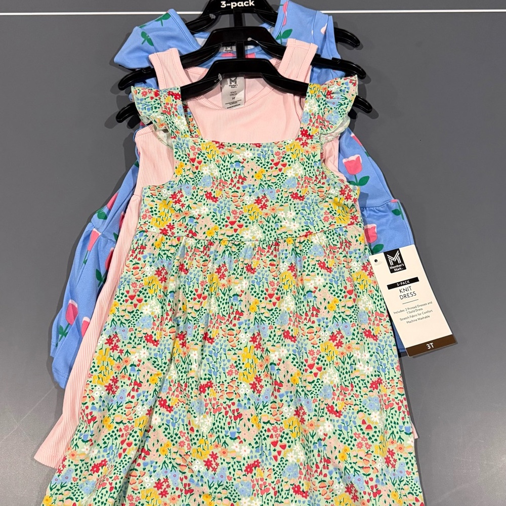 3 pack 3T Floral and Patterned Girls' Dresses Set
